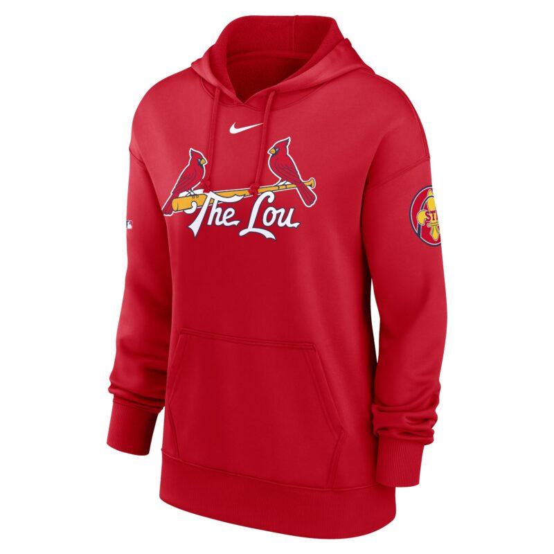 St. Louis Cardinals Women's 2024 City Connect Collection Practice Performance Pullover Hoodie - Red - Image 2