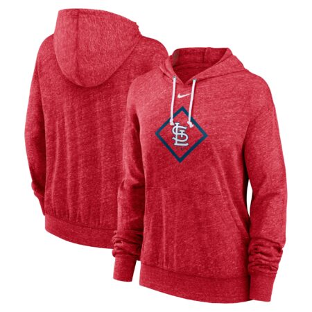 St. Louis Cardinals Women's Diamond Icon Gym Vintage Lightweight Hooded Top - Red