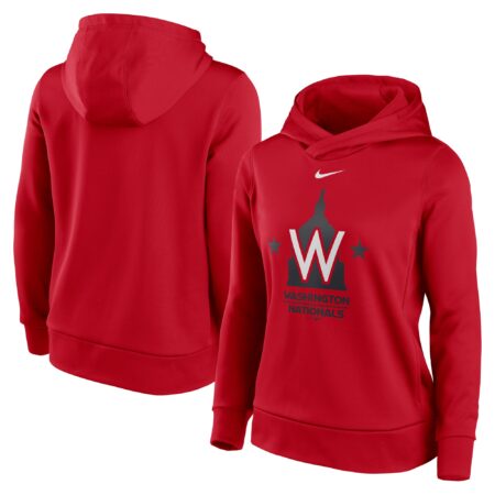 Washington Nationals Women's Alternate Logo Performance Pullover Hoodie - Red