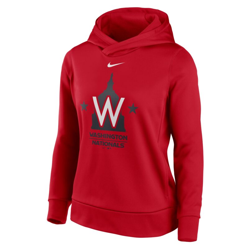 Washington Nationals Women's Alternate Logo Performance Pullover Hoodie - Red - Image 2