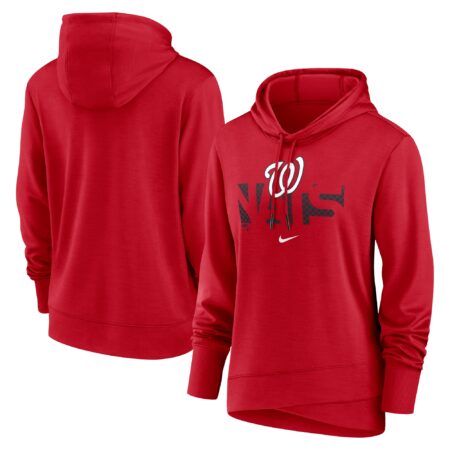 Washington Nationals Women's Diamond Knockout Performance Pullover Hoodie - Red