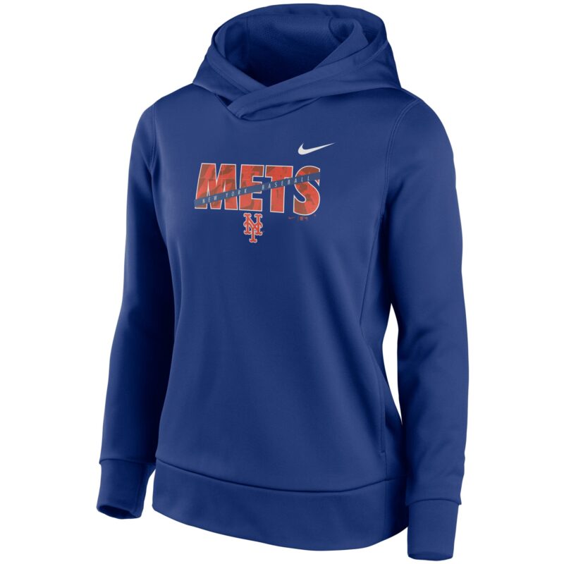 New York Mets Women's Club Angle Performance Pullover Hoodie - Royal - Image 2