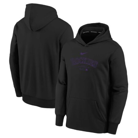 Colorado Rockies Youth Collection Performance Pullover Hoodie - Black