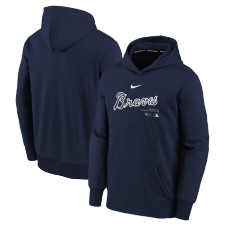 Atlanta Braves Youth Collection Performance Pullover Hoodie - Navy