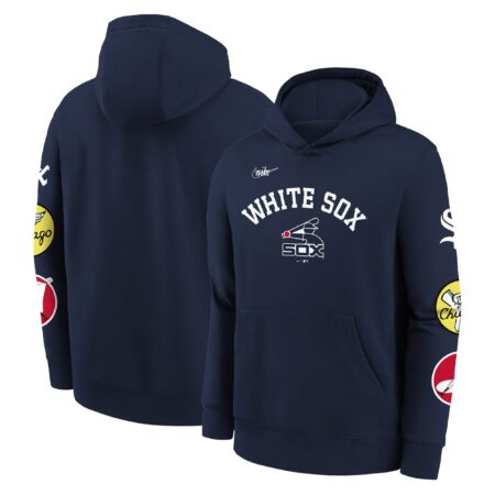 Chicago White Sox Youth Rewind Lefty Pullover Hoodie - Navy