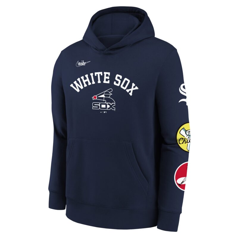 Chicago White Sox Youth Rewind Lefty Pullover Hoodie - Navy - Image 2