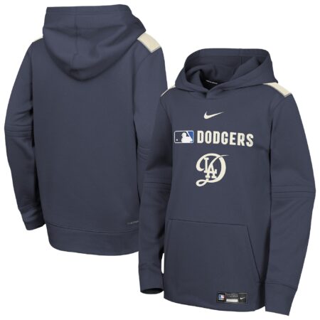 Los Angeles Dodgers Youth City Connect Collection Performance Pullover Hoodie - Navy