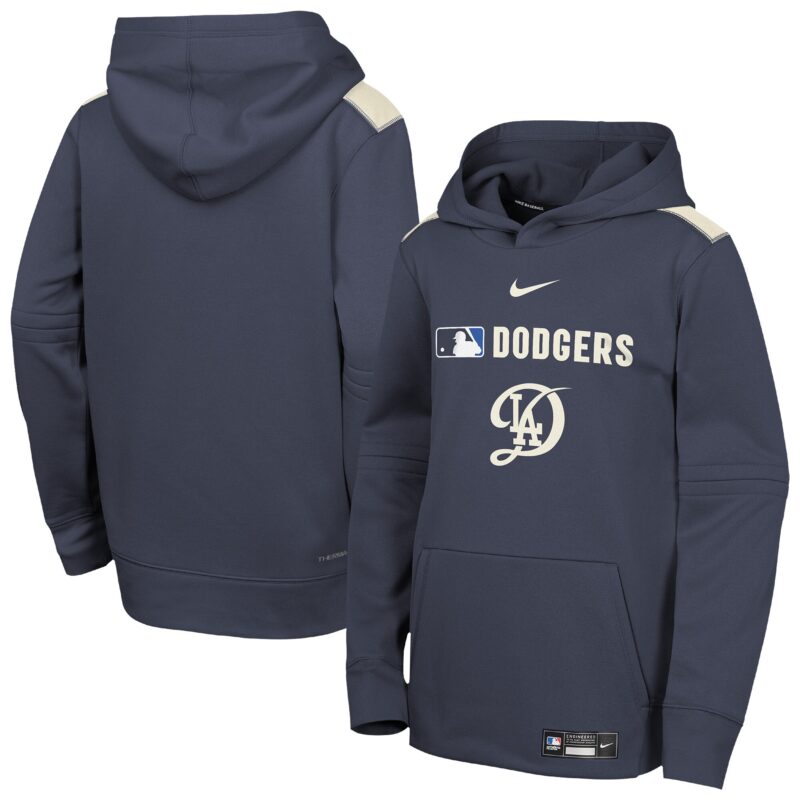 Los Angeles Dodgers Youth City Connect Collection Performance Pullover Hoodie - Navy