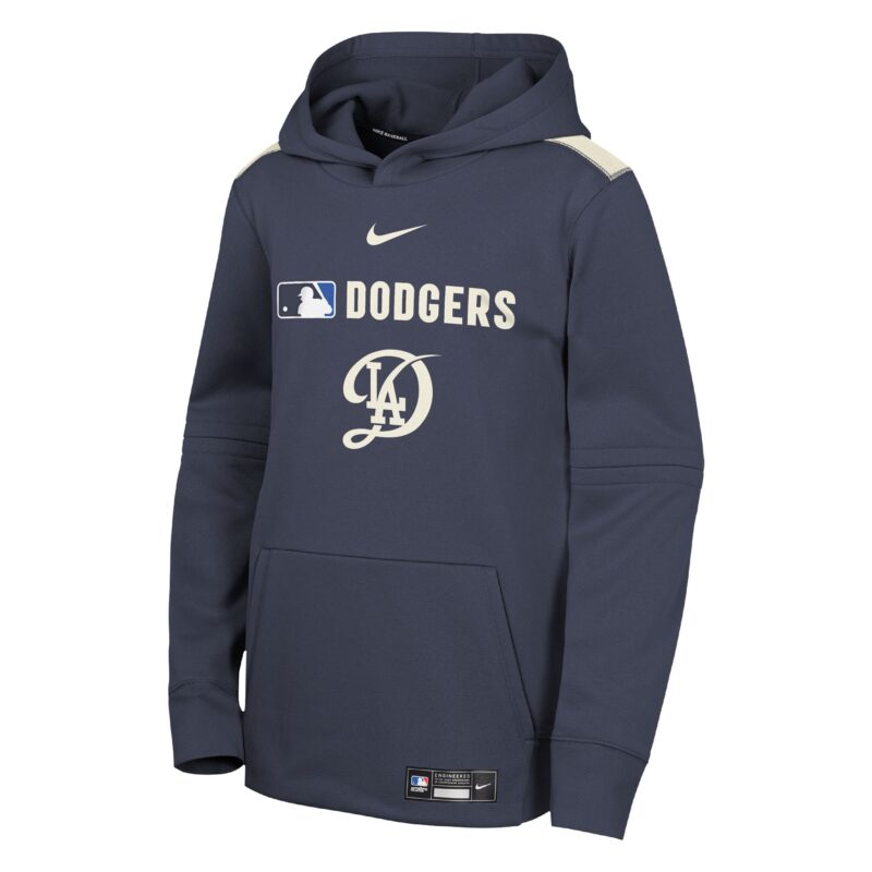 Los Angeles Dodgers Youth City Connect Collection Performance Pullover Hoodie - Navy - Image 2