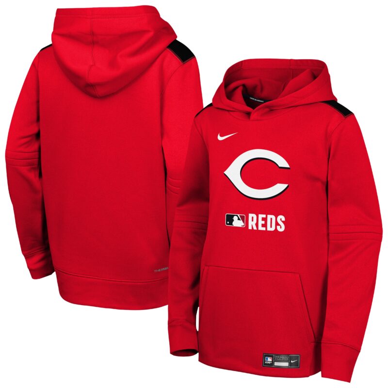 Cincinnati Reds Youth Collection Performance Pullover Hoodie - Red