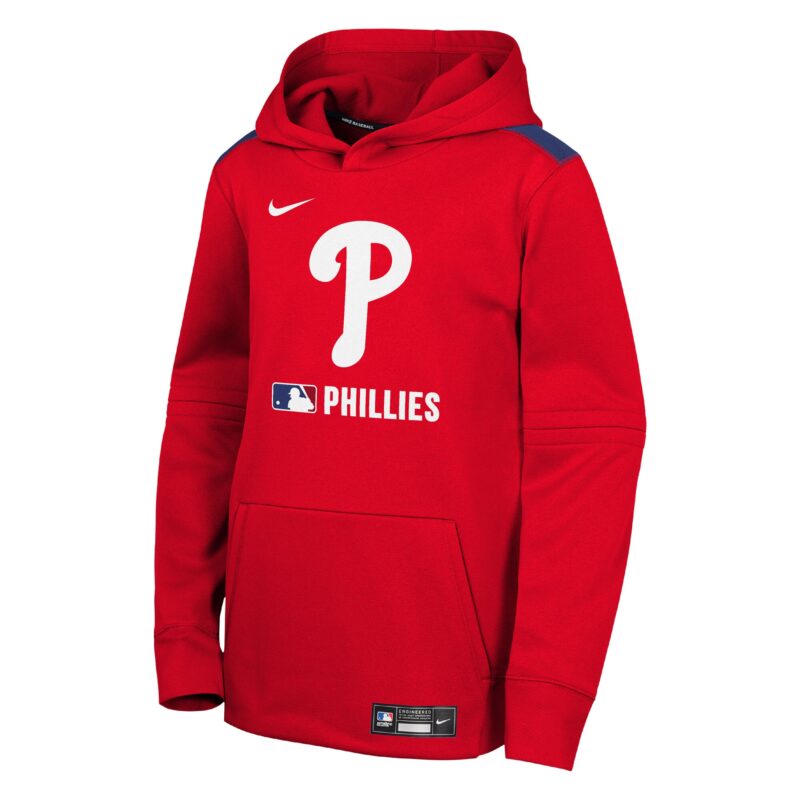 Philadelphia Phillies Youth Collection Performance Pullover Hoodie - Red - Image 2