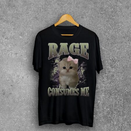 Rage Consumes Me Funny Cat Meme Tee Shirt, Silly Cats T-shirt, Stupid Gifts, Brainrot Shirts, Ugly Tees, Unhinged Clothes, Gift for Her